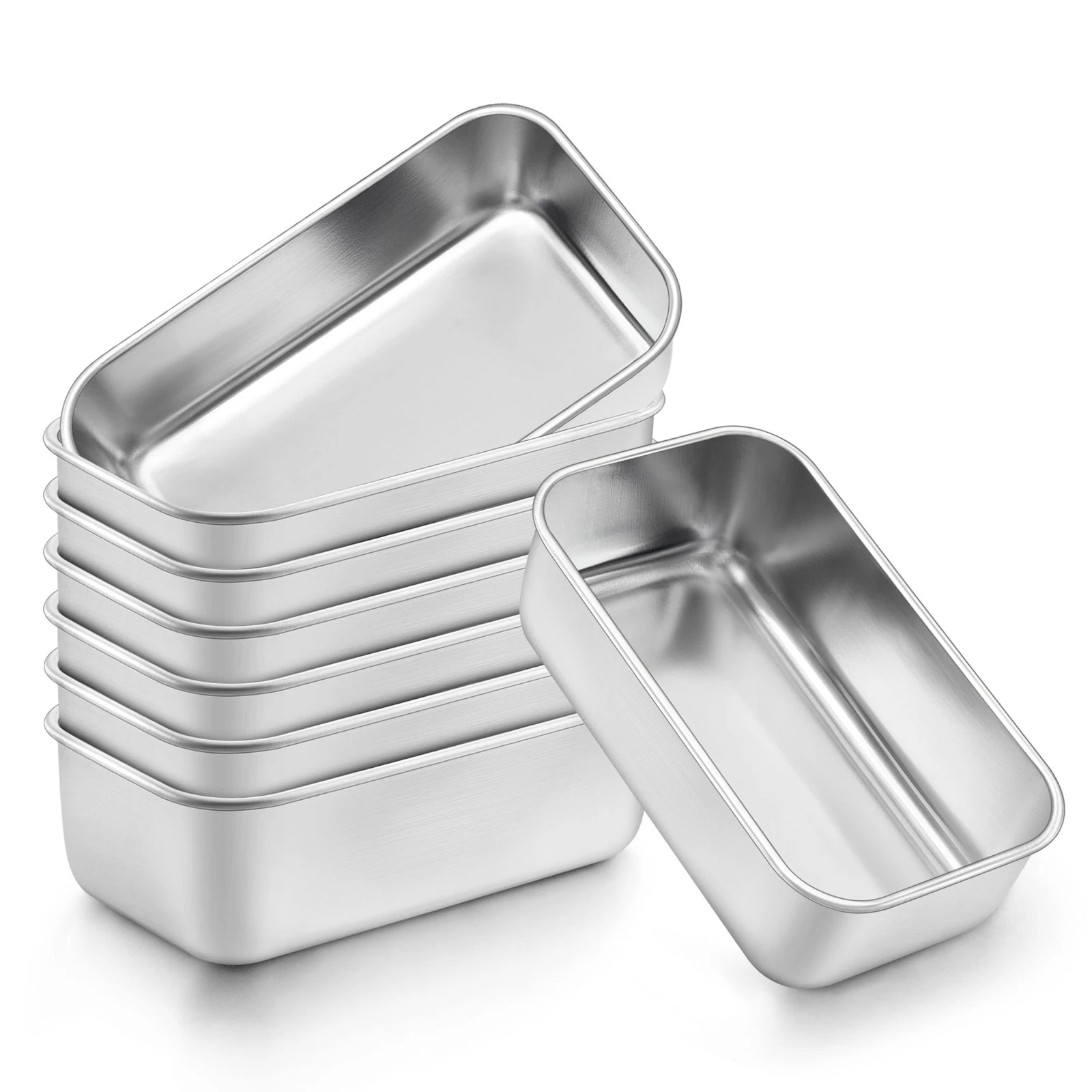 Mini Loaf Pans for Baking Bread, 8 Pack 6¼ x 3⅝ Inch Stainless Steel Small Lo...