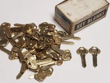 Vtg 1970s Lot of 49 RUSSWIN Uncut Key Blanks - 6DIR Nickel Silver - NOS - NEW