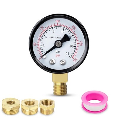 Brunnenpumpe 40mm Manometer 0-21 Bar 0-300 Psi mit 3 Buchsen 1/8-1/2 Zoll