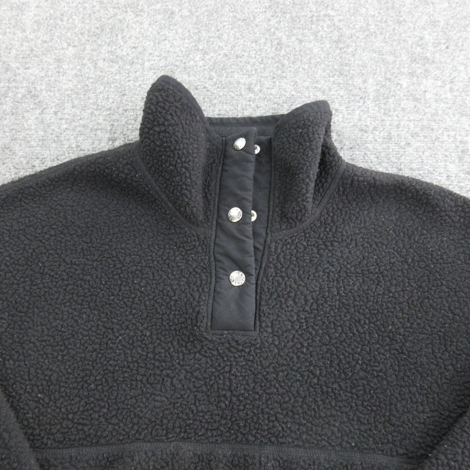 The North Face Fleece Pullover Womens Small Black Sherpa Pile Quarter Snap Neck - Image 2 of 4