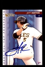 Signed Baseball Card Auto Jeff Mathis 2007 Pacific Coast League Top Prospects