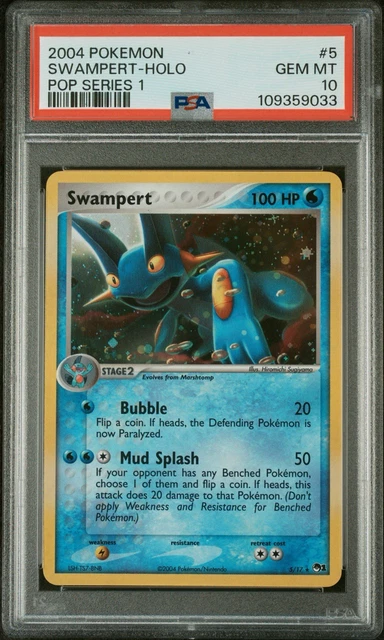 Pokemon Swampert Holo Pop Series 1 #5 PSA 10 Gem Mint