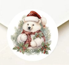VINTAGE POLAR BEAR CHRISTMAS PARTY FAVORS SCRAPBOOK STICKERS ENVELOPE SEALS