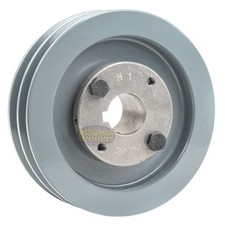 Cast Iron 4.75" Dual Groove Pulley Belt A Section 4L with 1" Sheave Bushing