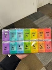 Pack of 3 - Weekly Pill Case, Medicine Planner, Daily Vitamin Organizer, AM/PM