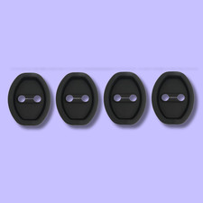 4pcs Silicone Car Auto Door Lock Cover Door Latch Protection Black