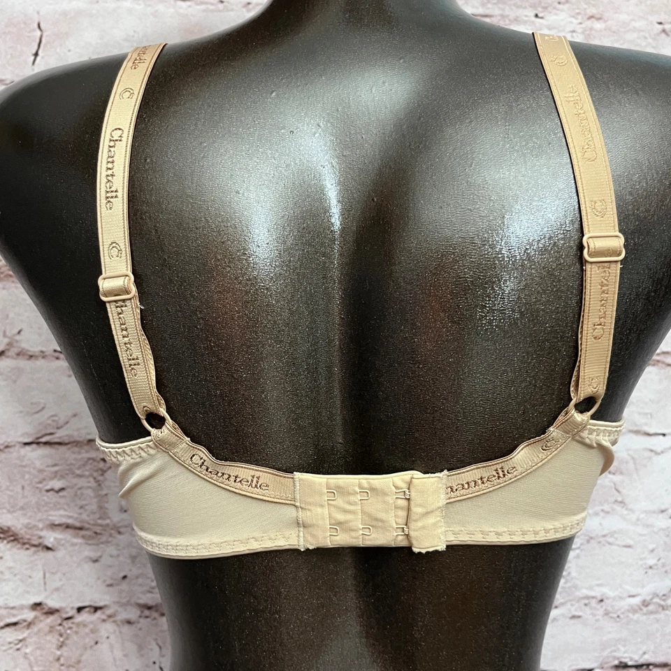 Sujetador Chantelle 36D C Chic 3582 Soporte Completo Cobertura Encaje Sin Acolchado Beige Foto 4 de 4