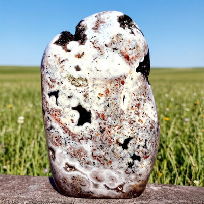2.31LB  Natural sea jade quartz crystal free-form mineral specimen