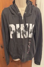 Victoria s Secret PINK Perfect Full Zip Hoodie Black Palm Tree Large NWT 2014