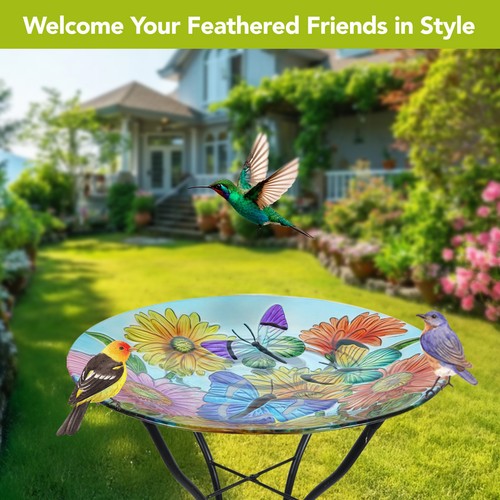 Briarwood Lane Fluttering Butterflies Glass Birdbath - 第 6/6 張圖片