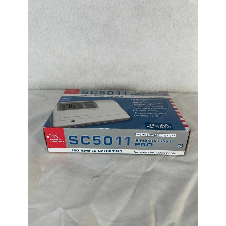 ICM SC5011 SimpleComfort PRO Programmable Thermostat Single Stage Heat/Cool NEW - Image 2 of 4
