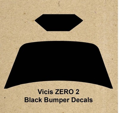FULL SIZE Black Vinyl Bumper Decals for Vicis Zero 2 Football Helmets