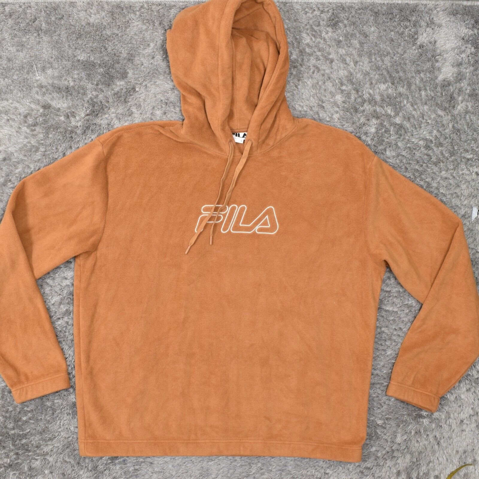 FILA maglione donna taglia XL felpa arancione manica lunga pile poliestere