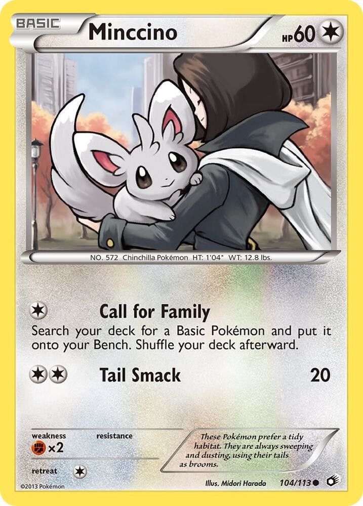Pokémon TCG Minccino Legendary Treasures 104/113 Common NM Colorless Chinchilla