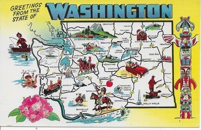 Washington Karte Postkarte