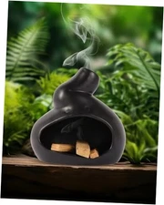 Handmade Ceramic Palo Santo Holder, Mini Ceramic Fireplace for sage, Black