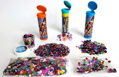 Vintage M&Ms Minis Tubes Metallic Confetti Craft Lot Stampendous 2002