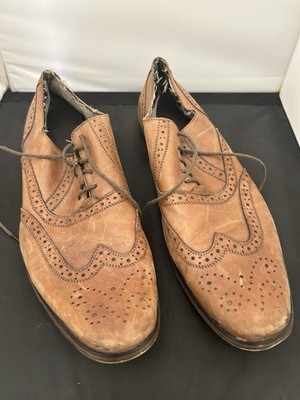 Call It Spring Men's Brown Leather Wingtip Brogue Lace-Up Dress Shoes US 12