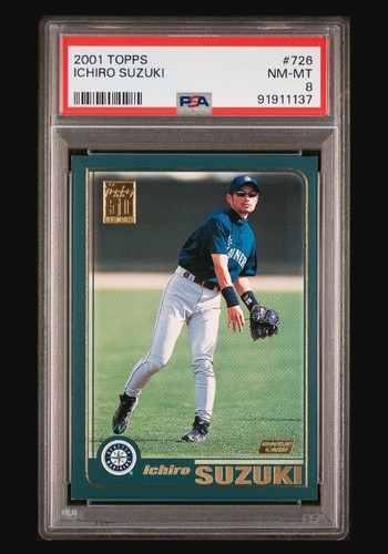 2001 Topps Ichiro Suzuki Home Team Advantage Rookie RC PSA 8 Mariners #726 5A