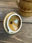 Vintage Mustard Yellow Japanese Ceramic Teapot Embossed Bands w/ Lid — photo 6