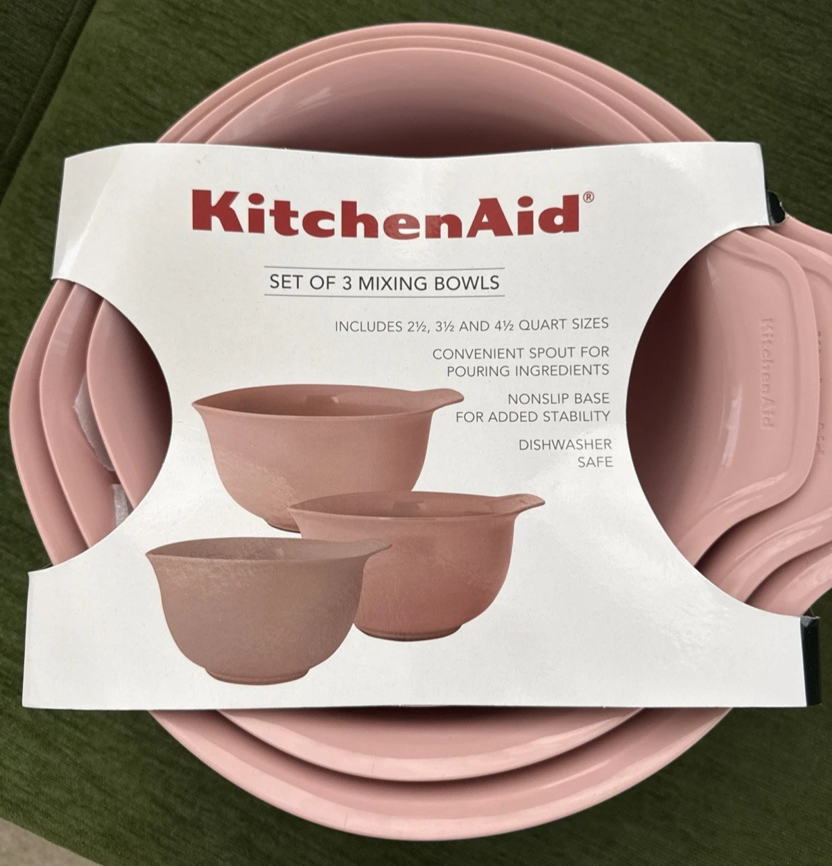 New Pink Dried Rose KitchenAid Mixing Bowls Set of 3
Opens in a new window or tab