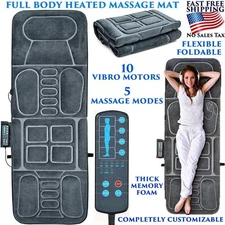 ELECTRIC MASSAGE FULL BODY MAT VIBRATING HEAT PAD THICK MEMORY FOAM CUSHION BED