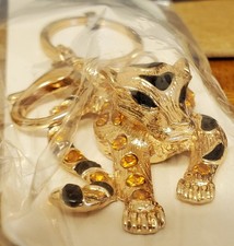 Sparkling Rhinestone Leopard Keychain new unopen