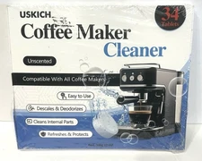 Coffee Machine Cleaner Descaler Tablets 34 Pack, Coffee Maker Cleaner for Keurig