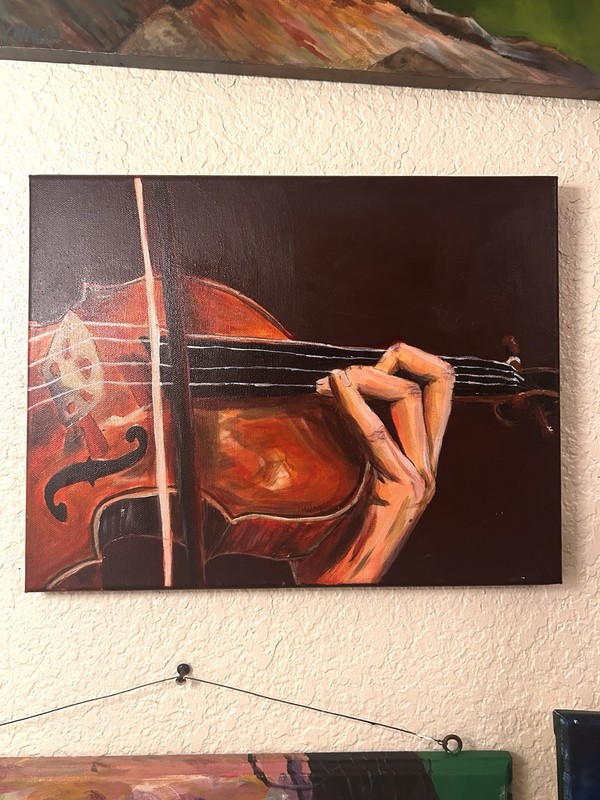“The Player” (11x14) Original Acrylic Painting on Canvas By Wheatlynn Michael