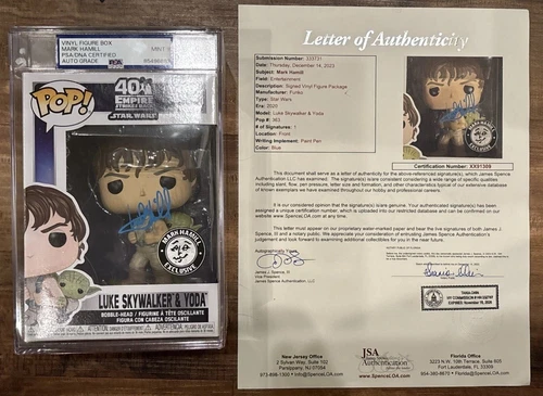 Mark Hamill Signed Luke Skywalker & Yoda Star Wars V ESB #363 Funko Pop JSA PSA