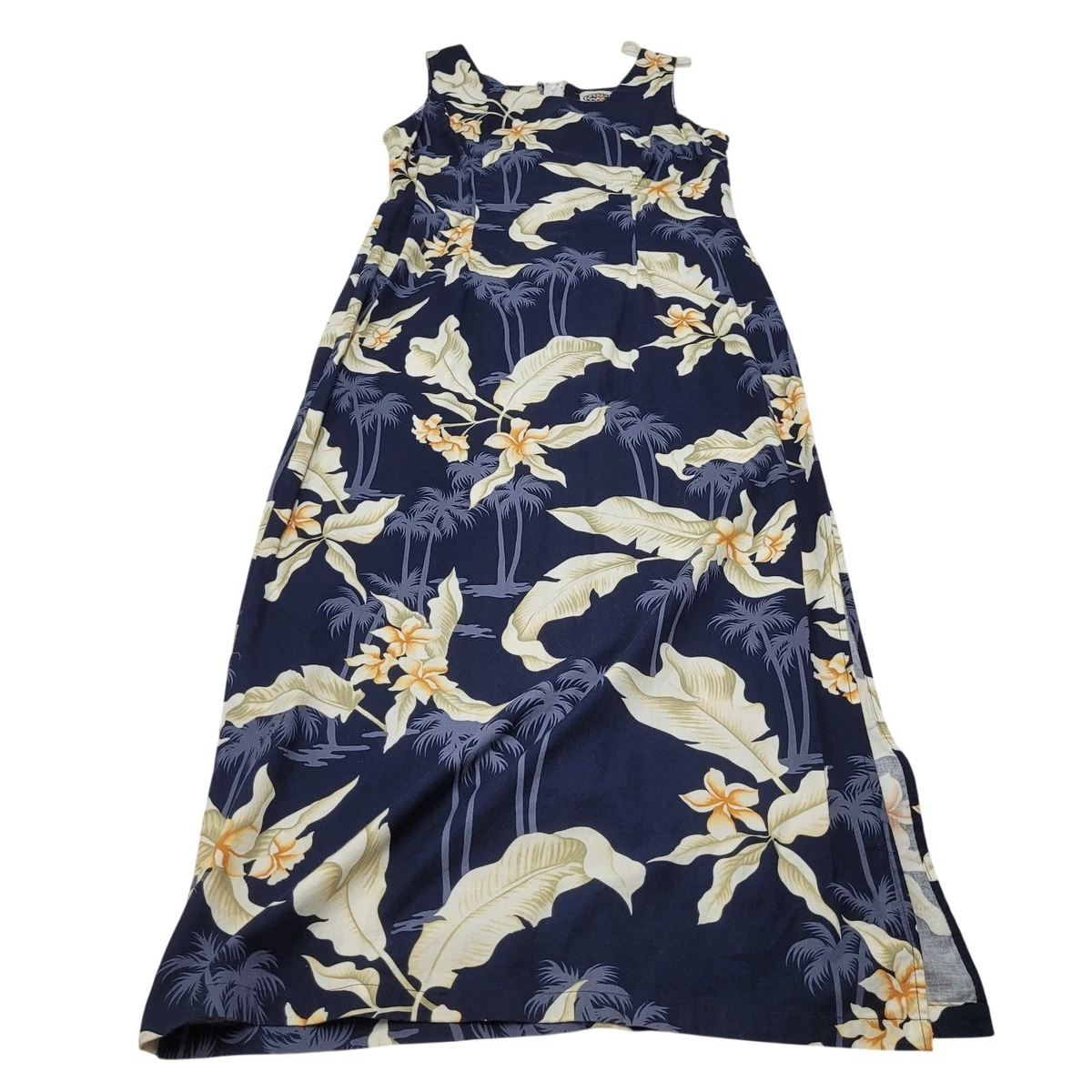 pacific legend casual dresses New Pacific Legend Tropical Hibiscus Monstera Hawaiian Tank Maxi Dress Red  XL
