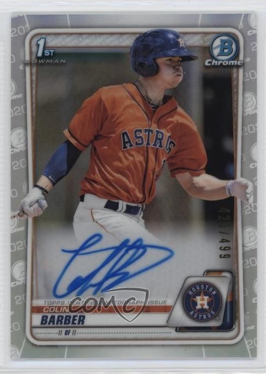 2020 Bowman Chrome Prospect Auto Refractor /499 Colin Barber #CPA-CBA Auto 0p16