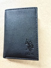 U.S. Polo Assn. Men's Brown Trifold Wallet Logo Accent Credit Card Folding Solid