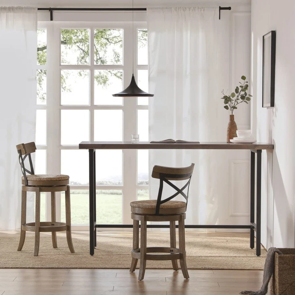 Boraam Myrtle Counter Height Stool, 24-Inch, Wheat Wire-Brush - Image 2 of 4