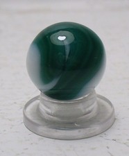 1099 WV Swirl Marble vintage White base with a nice dark green and Blue swirl