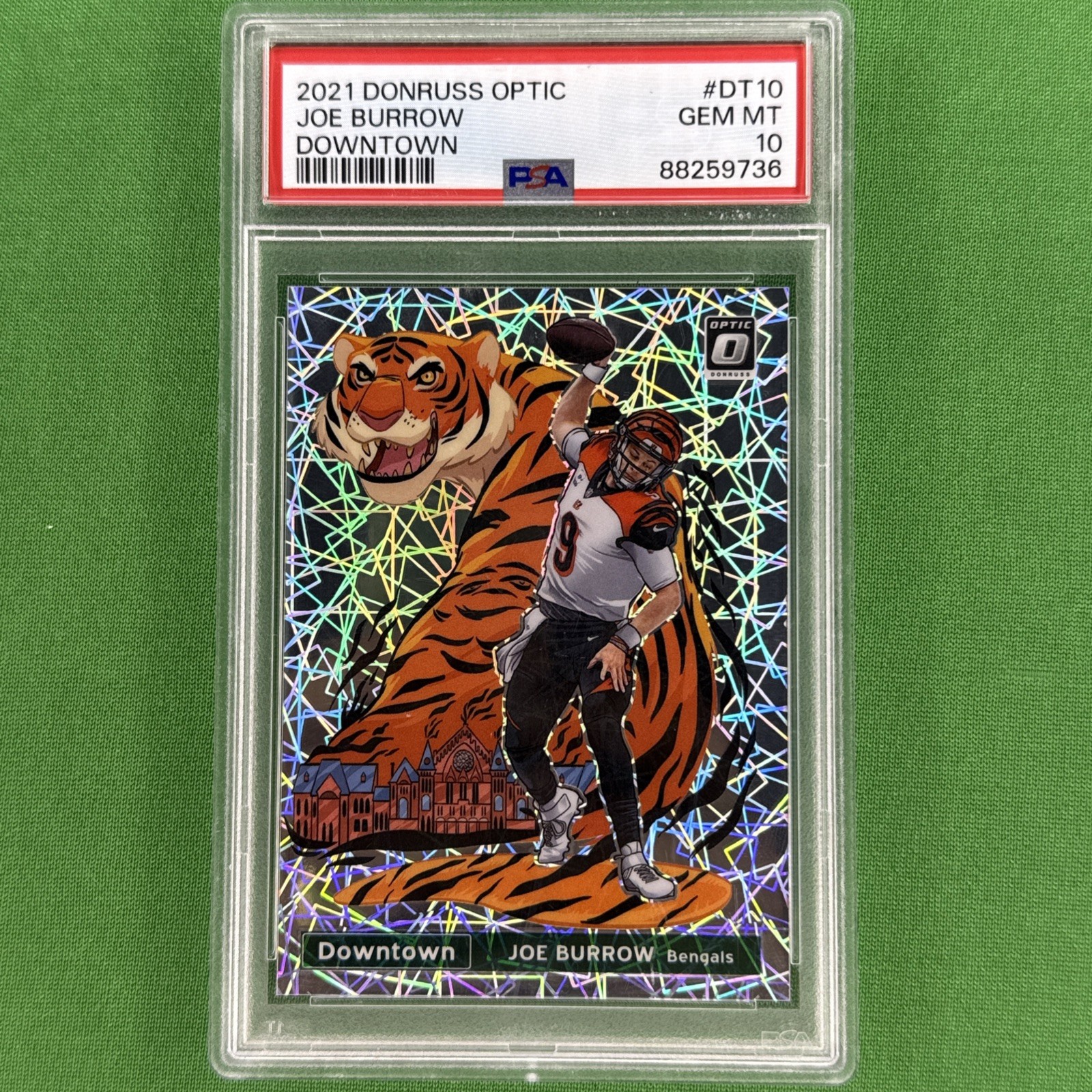 Panini 2021 Donruss Optic Downtown Joe Burrow #DT-10 PSA 10 Bengals Insert