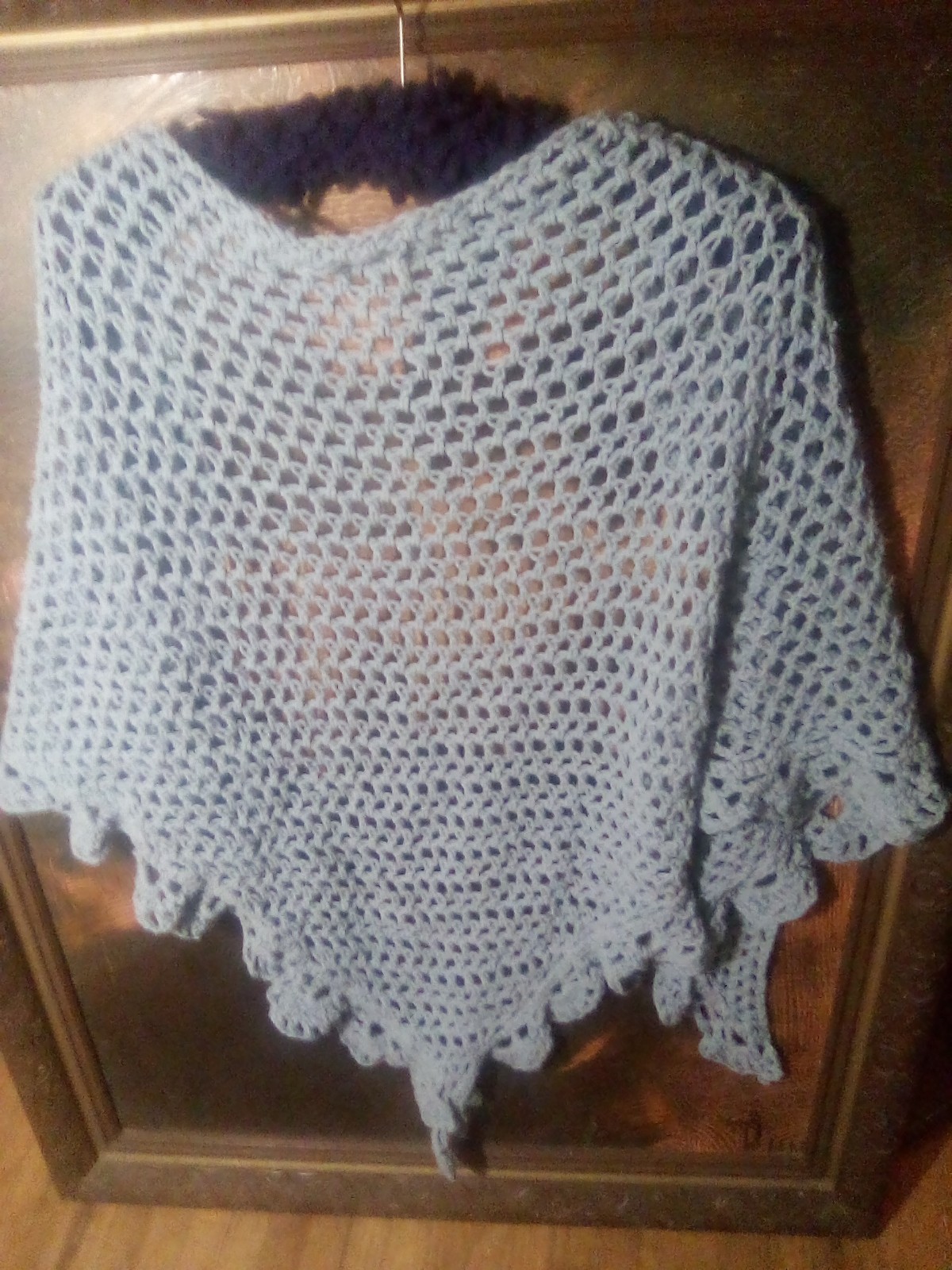 Women's Handmade Crocheted Triangular Light Blue … - image 2