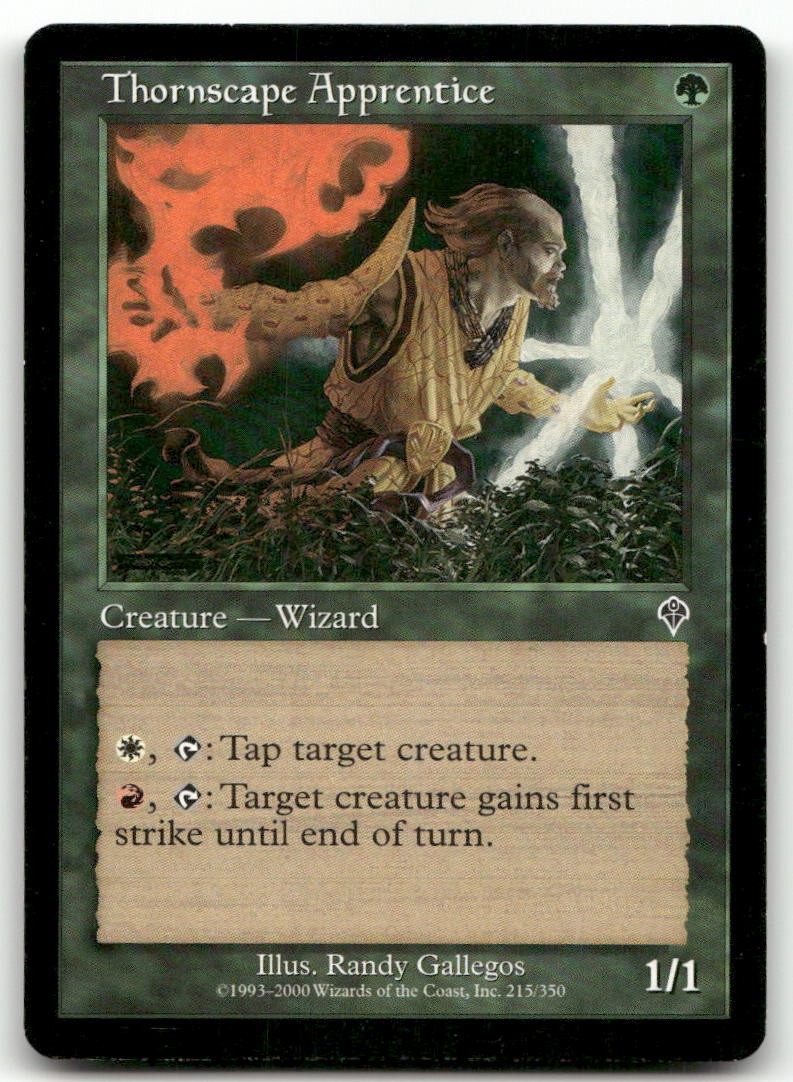 Thornscape Apprentice #215 (MP) Invasion INV Magic MTG
