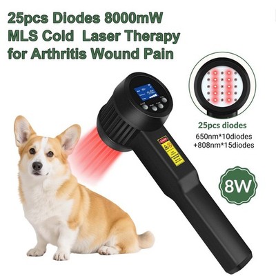 8W Therapeutic Laser Treatment Red Light 650nm 808nm for Body Muscle Soreness