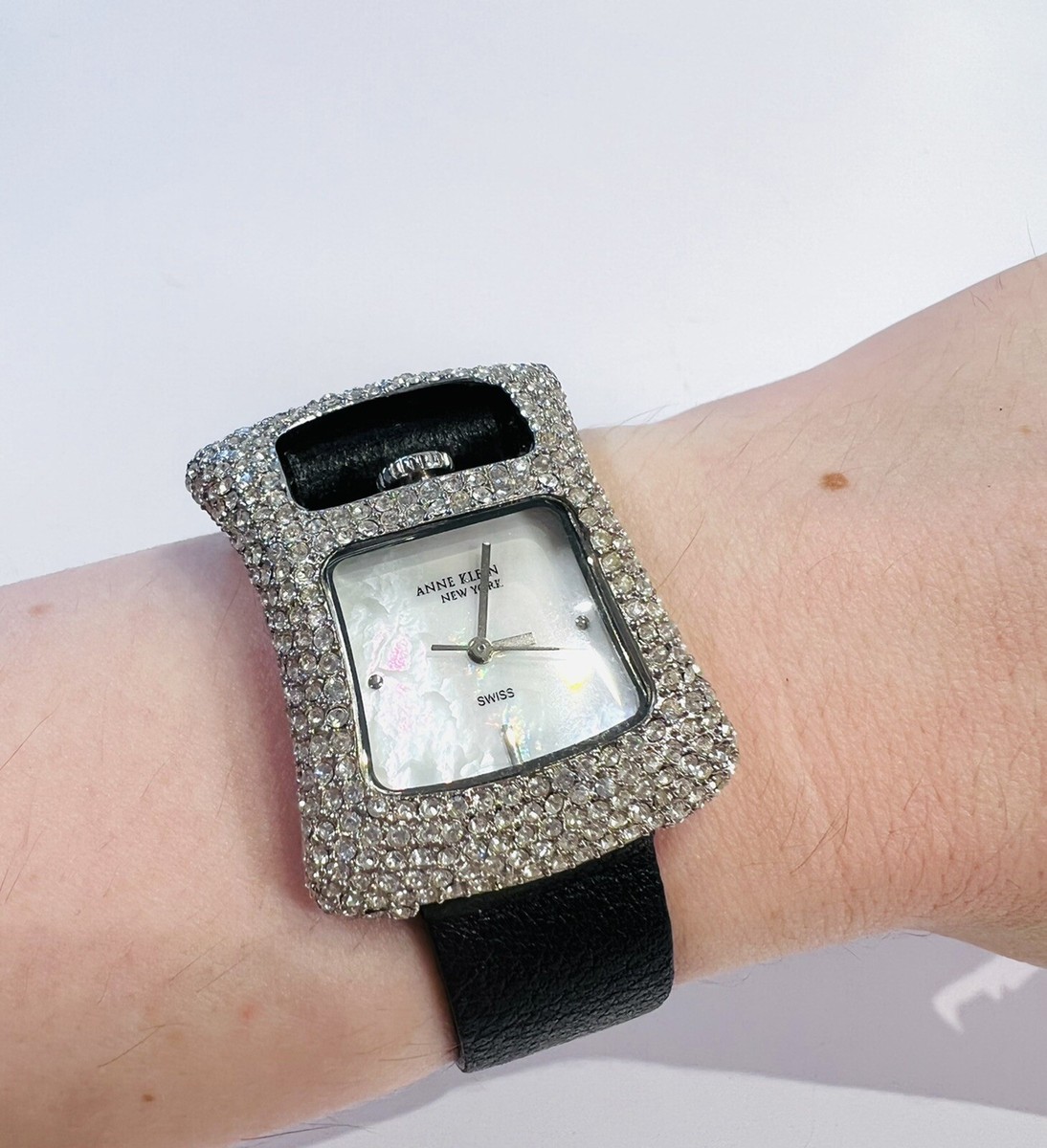 Anne Klein Stainless Steel Swiss Made Crystal Mother of 
