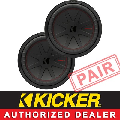 2 KICKER 48CWR124 CAR AUDIO 12'' COMPR SUBWOOFER/SUB WOOFER DUAL 4 OHM PAIR