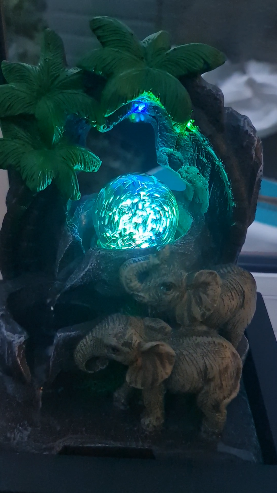 Garden Ornament Fountain Elephant Zen Indoor Table Top Water Feature