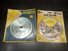 2 VTG EMBLEM PLYWOOD 5⅞" Saw BLADE & 6½" Stanley LOT  CHROME NICKEL MOLY STEEL 