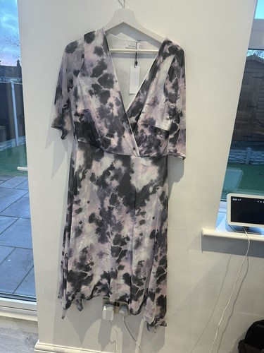 Womens Yours Curve London Marble Mesh Wrap Dress - Pink Size 18