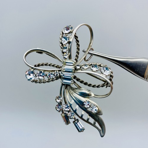 Designer Carl Art Sterling Silver Brooch Pin Pendant Signed CA Arrow Rhinestones - Picture 8 of 13