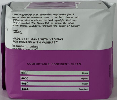 Honey Pot Company 40Ct Organic Herbal-Infused Menstrual Pads w/ Wings Lot of 2 - Picture 2 of 5