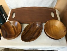 woodenware lot baribocraft serving tray 6 wooden salad bowls philippines candy 