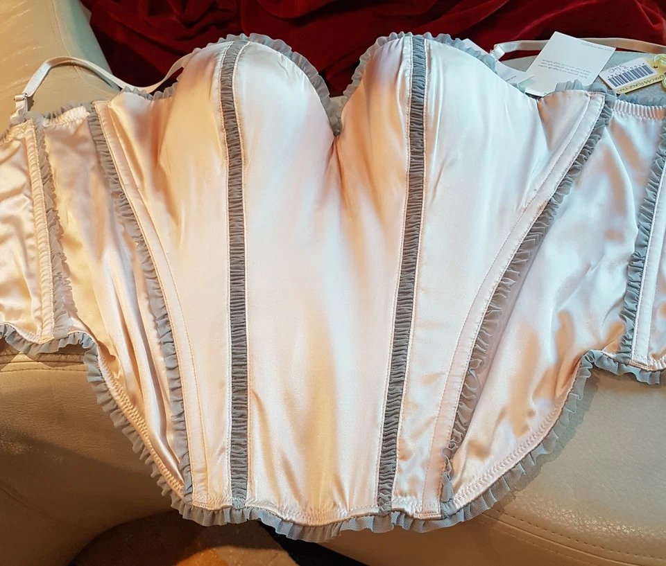 Elle Macpherson Peach/Grey Silk SONNET U/W Preformed Strapless Basque - Image 2 of 4