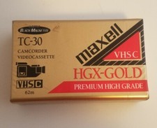 Maxell HGX-GOLD VHS C, TC-30 Camcorder Videocassette Tape