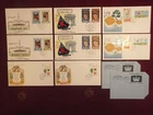 1971 New Hebrides 8 x FDC British & French cancellations + Aerogrammes